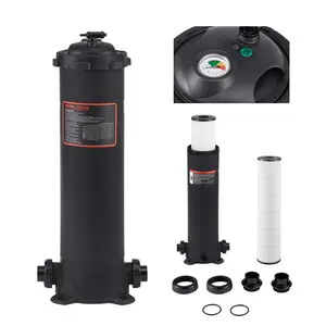 【FathersDayGift】VEVOR Pool Cartridge Filter, 100 sq.ft², Swimming Pool Filter System 6142 GPH, Large Spa Filtration Clean & Clear System with 1.5 in Outlet Fitting for In-Ground & Above Pools up to 23775 Gallons