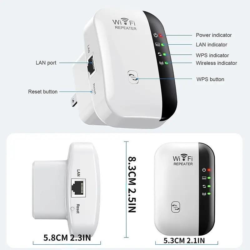 WiFi Extender Signal Booster Repeater, Covers Up To 3000sq.Ft And 28 Devices, With Ethernet Port, 1-Tap Setup, Access Point, Alexa Compatible Long Range WiFi Signal Booster