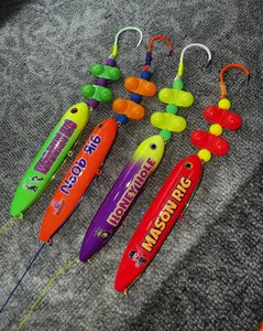 The Littles 4 Pack (11cm): Honey Hole, Wabamm, Noob, and Mason Rigs on 4/0 and 6/0 Hooks and 100 pound mono leader lines