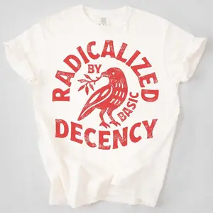 Comfort Colors Vintage Radicalized By Basic Decency Unisex T-shirt, Political Protest T-shirt, Feminist Activist Gift, Liberal Clothing, Social Justice Gift
