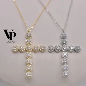 Valmaur Products Italian Glow Cross Necklace Sterling Silver 925 Luxury Jewelry for Women