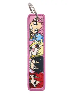 1pc Anime Character Embroidered Keychain, Cartoon Fun Design Car Key Ring, Backpack Accessory and Elegant Key Ornament
