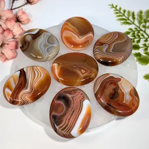 Carnelian 1.5 Inch Thumb Palm Stone 35g Swirling Agate