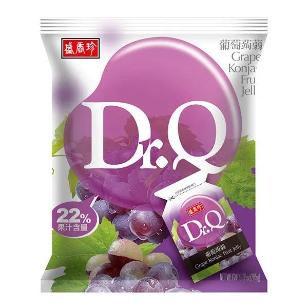 Dr.Q Konjac Custard Puddings & Jelly Snack - Fruity, Refreshing Concord Grape Flavor, Konjac Texture, Packaged Fruit Snacks Custard Puddings & Jelly, 265g
