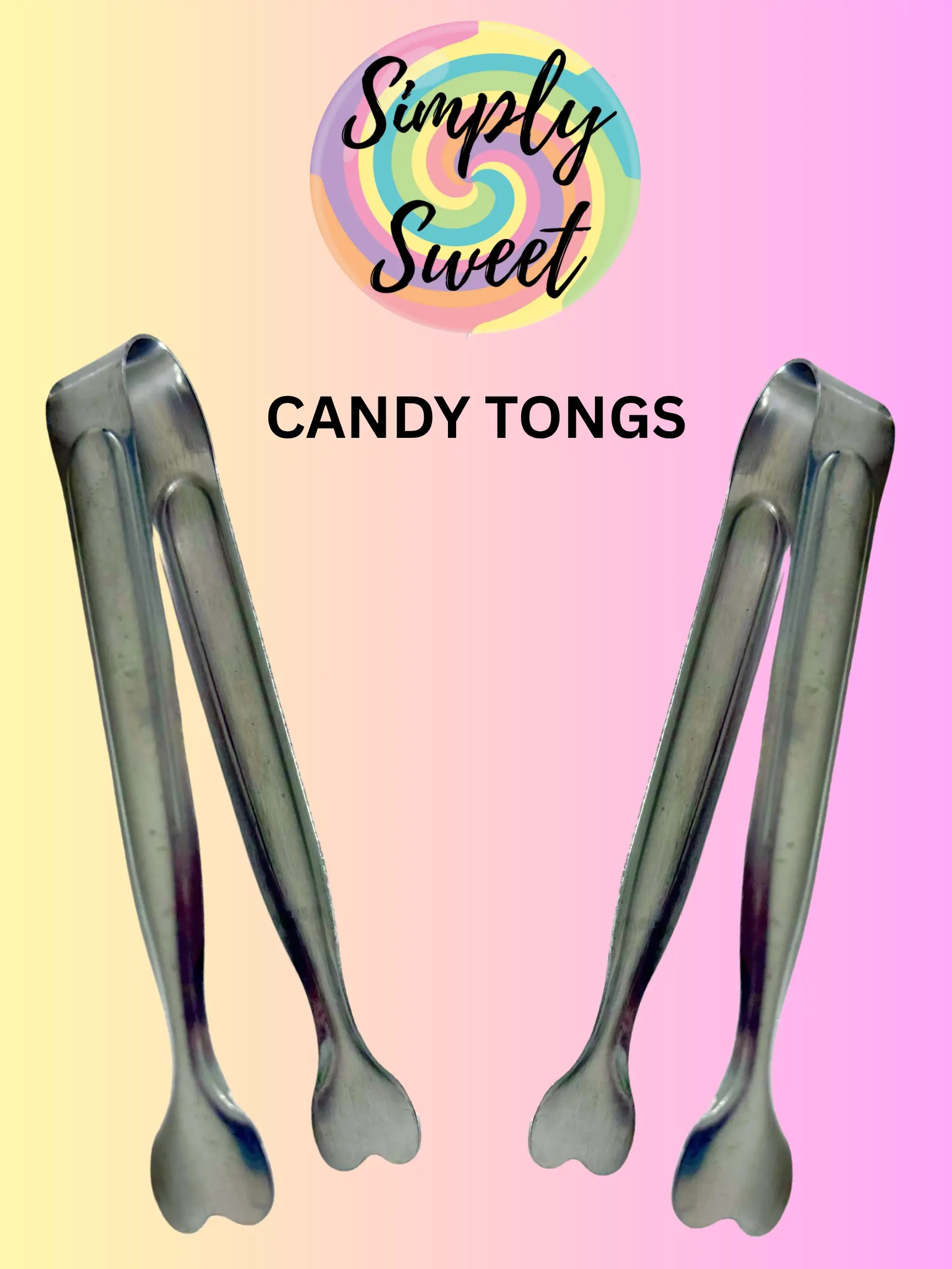 Stylish CLE Metal Candy Tongs, Single Pair Specialty Kitchen Utensils