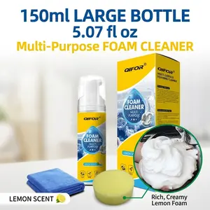 QIFOR Deep Cleaning Foam Spray for Car Interior & Home Furniture, Multi-Surface Stain Remover for Upholstery, Fabric, and Plastic, No-Scrub Powerful Formula