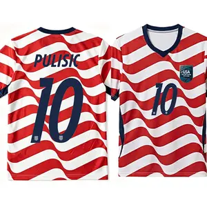 Double sided front and back printed football jersey with mesh breathable quick drying American fan T-shirt, loose sports version, not picky about body shape, easy to control for both boys and girls, suitable for fan dressing and daily leisure