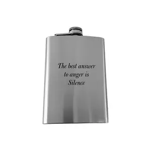 8oz The Best answer to anger is Silence Marcus Aurelius SS Flask L1