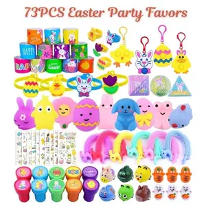 73PCS Easter Party Favors Bulk – Easter Egg Fillers & Basket Stuffers, Classroom Prizes, Kids & Girls Easter Pinata Filler, Treats & Easter Gifts-Valentine gift