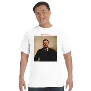 Theodore Roosevelt Unisex Heavyweight Crewneck Cotton Relaxed Fit Casual T-Shirt Humor Tee Merch USA America Classic Collar girls boys graphic vintage