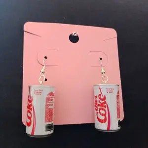 Retro Diet Coke Mini Soda Earrings - Soda Collector's Must-Have, Silver Tone, Functional Design For Everyday Wear