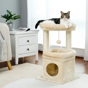 Indoor Small Natural Sisal Plush Cat Tower