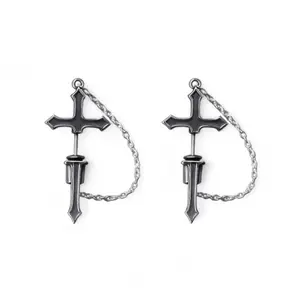 Cross Stud Earrings for Men Women