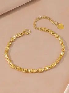 [New] 8-shaped pattern bracelet, tennis bracelet, gold-plated copper bracelet, Heart Charm Bracelet, women's wedding jewelry, exquisite luxury girlfriend gift, Valentine's Day friend gift, daily accessory gift, Mother's Day jewelry gift