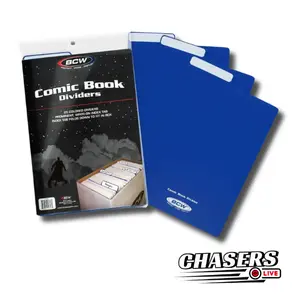 BCW 25ct Colored Comic Book Dividers with Write-On Tabs Blue for Organizing Comics Pack of 25 Ideal for Comic Enthusiasts