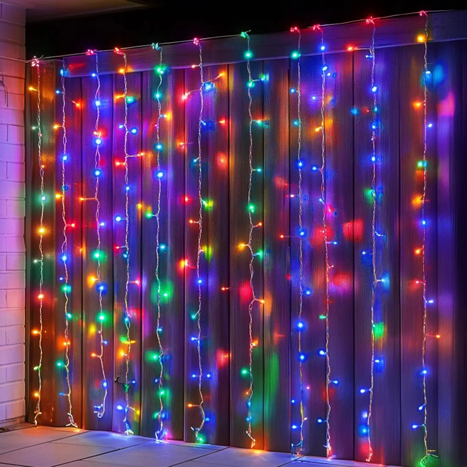 300 LED Curtain String Lights, Christmas Fairy Lights for Bedroom with 8 Lighting Modes, Connectable  Window Lights Party Wedding Garden Wall Decor, Multi-Colored