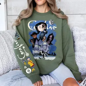 Coraline Three Ghost finding Tunnel Sweatshirt Hoodie, Coraline Best For Coraline Movie Shirt, Vintage Movie Casual Collar Cotton Fabric Shirt
