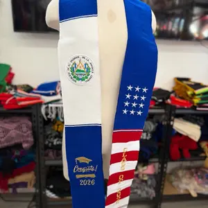 Binational Graduation Sash Salvador estados UNIDOs Scarf Stole Class of 2026