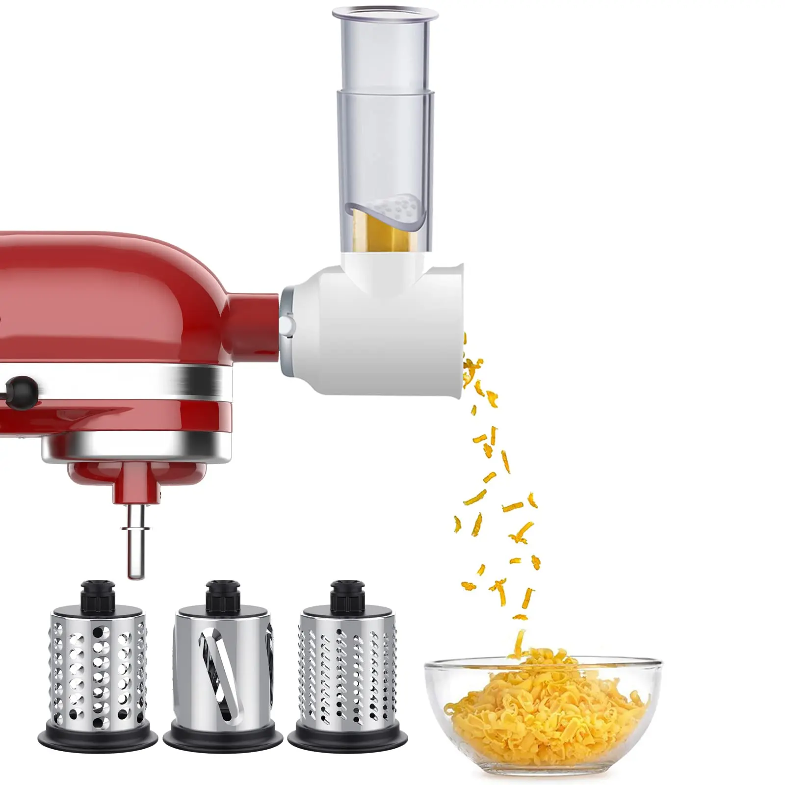 Slicer Shredder Attachment for KitchenAid Stand Mixers, Vegetable Cheese Grater Salad Maker Food Slicers Accessories for Kitchenaid, Easy Clean Dishwasher Safe Cheese Shredder by Gvode