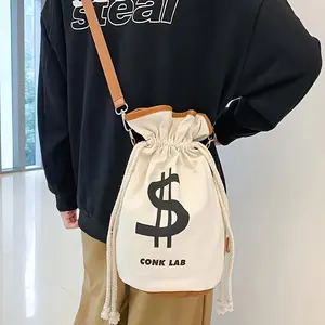 Fashion Money Bags For men and women costume money Backpack props money Backpack decor for party Money Bag Dollar Sign Carrying Sack Cowboy Cosplay Theme Party
