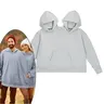 Unisex Grey Basic Pullover Sweatshirts - Matching BF and GF Round Neck Long Sleeve Tops, Fitted/Oversized Geometric Clothes for Women, Thin Casual Sports Outerwear, GF Gift Sets