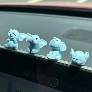 4 Pcs Mini Resin Elephants Cute Car Accessories, Funny Car Rear View Mirror & Dashboard Decorations, Adorable Car Interior Ornaments for Men Women