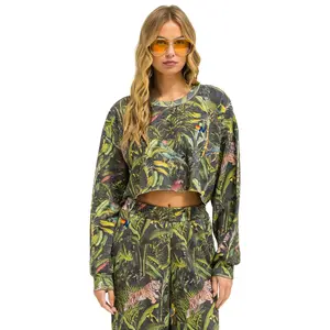 JUNGLE CROPPED CREW SWEATSHIRT RELAXED - VINTAGE CHARCOAL