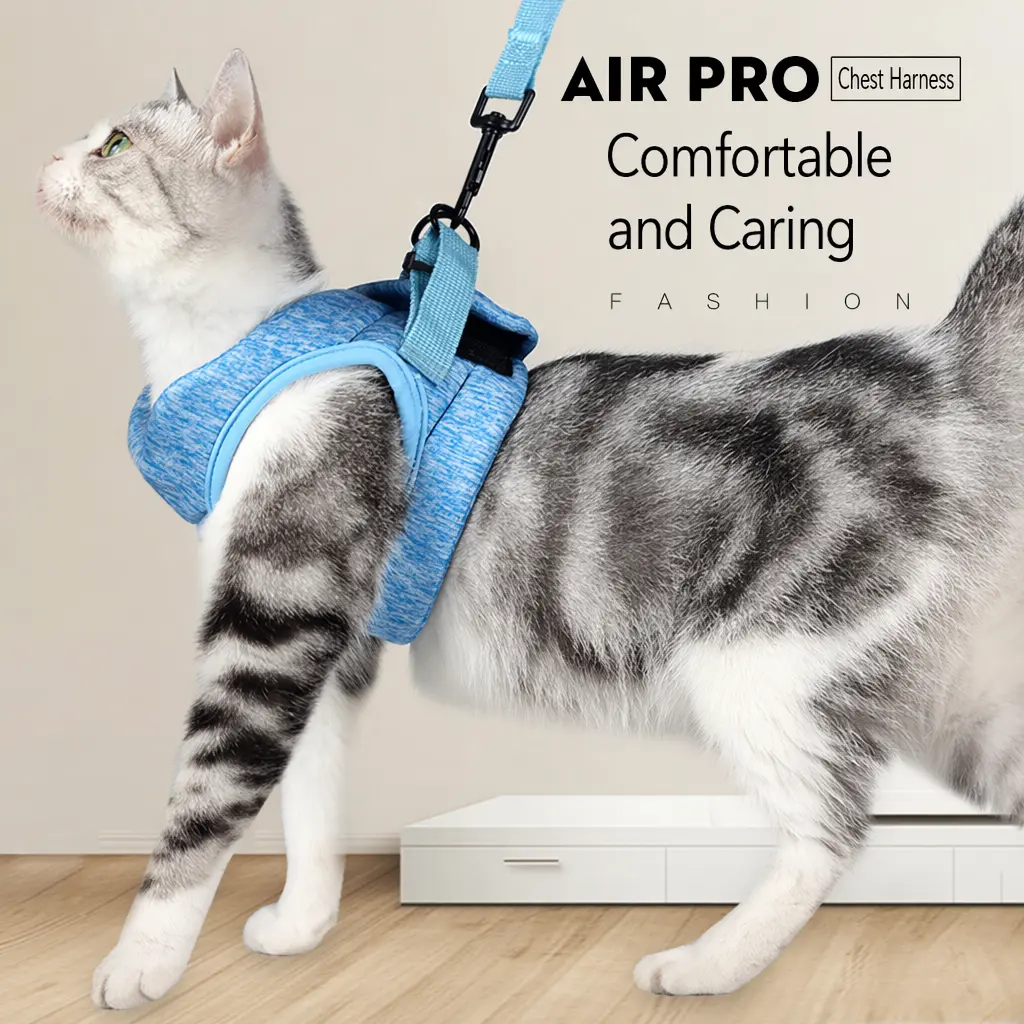 Cat Harness And Leash Set–No Pull No Escape, Breathable Padded Kitten Vest With D-Ring, Adjustable Soft Carrier For Indoor And Outdoor