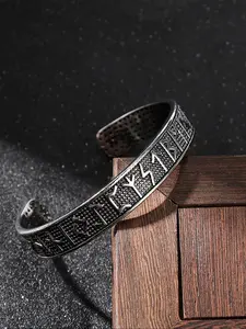 Vintage Odin Rune Open Bracelet, Nordic Norway Style Accessory, Fashion Trendy Party Jewelry, Father's Day Valentine Birthday Gift, Adjustable Bracelets