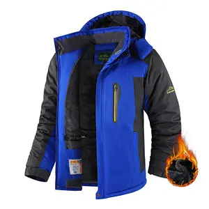 Men's Winter Fleece Lined Warm Mid-Length Jacket — Fleece Lining, Hooded Design, Waterproof Fabric, Ideal for Winter Hiking & Skiing