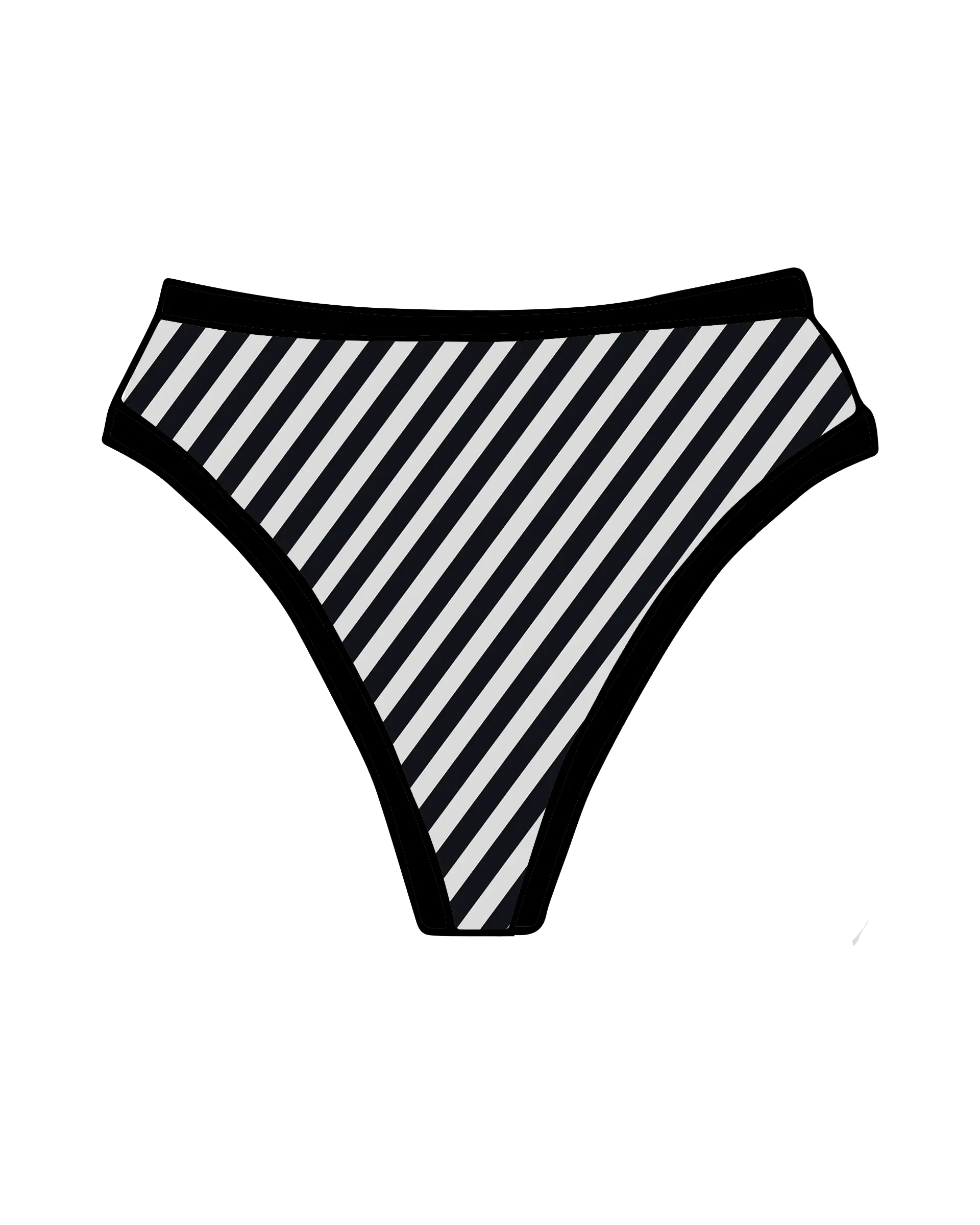 Thunder Thong Black and White Stripe