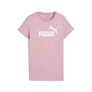 PUMA Womens Essentials Logo Crew Neck Short Sleeve Casual Tops Casual - Pink