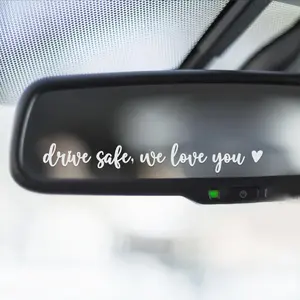 3X Drive Safe We Love You Rearview Mirror Decal,  Mirrors Sticker,  Stickers For Women, I Love You Drive Safe Mirror Sticker