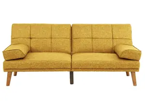 ADJUSTABLE COUCH IN MUSTARD POLYFIBER