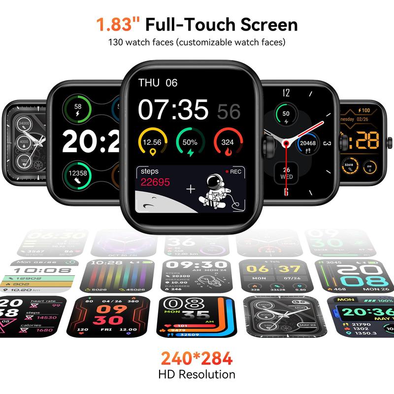 1.85"Large-screen Smartwatch,Compatible WithAndroid/iPhone, Featuring High-definition Voice Calls,Multiple Sports Modes, Suitable For Sleep Monitoring,Daily Wear,With A Variety Of Interfaces ToChoose From.Back-to-school gifts,valentines gift for boyfriend