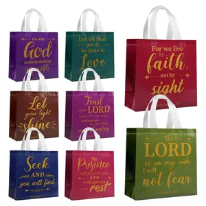 8PCS Christian Gift Bags with Handles – Reusable Bible Verse Church Bags