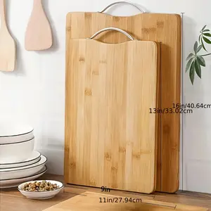 1PC bamboo cutting board, available in various sizes: 8.66x 12.6inch , 10.24x 14.17inch , 11.02x 15.75inch , 14.17x 10.24inch .Double-sided thickened sturdy bamboo cutting board, suitable for home kitchen use, for cutting fruits, vegetables, and meats B25