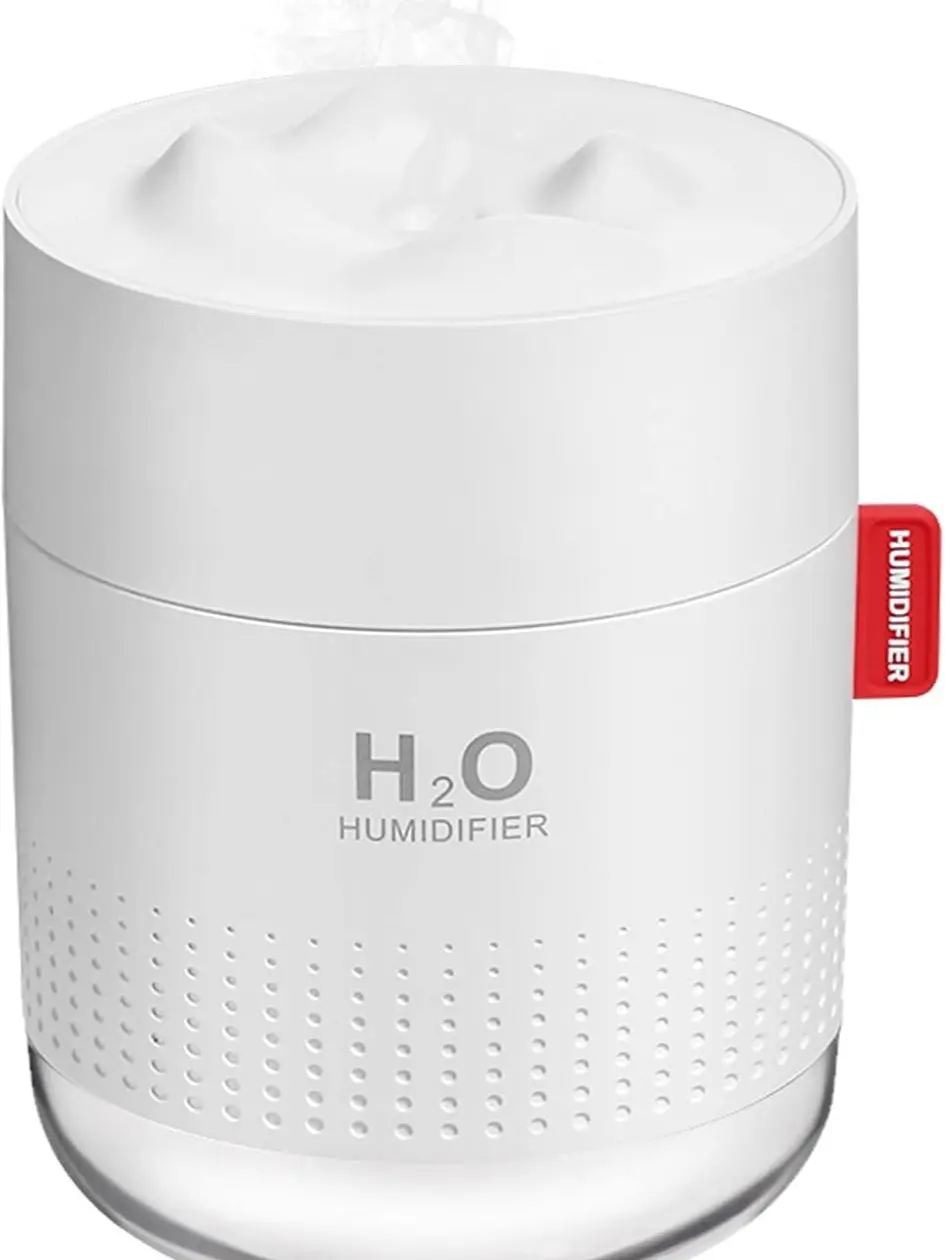 Portable Mini Humidifier, 500ml Small Cool Mist Humidifier, USB Personal Desktop Humidifiers for Baby Bedroom Travel Office Home, Auto Shut-Off, 2 Mist Modes, Super Quiet, White