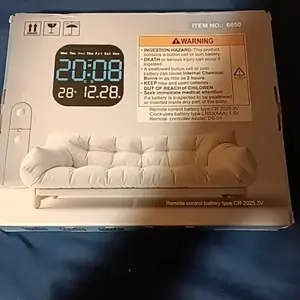 Intelligent Large-Screen Digital Living Room Wall Clock with Remote Control, Battery-Powered LED Wall Clock with Calendar, Time and Temperature Display, LED Alarm Clock and Home Decor, Valentine's Day Gift