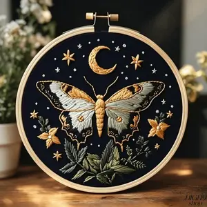 Beginner Cross Stitch Embroidery Kit, Full Supply With Printed Cotton Cloth, Threads And Needles, Practical DIY Needlework Accessory For Handmade Craft Projects And Daily Creative Leisure Activities