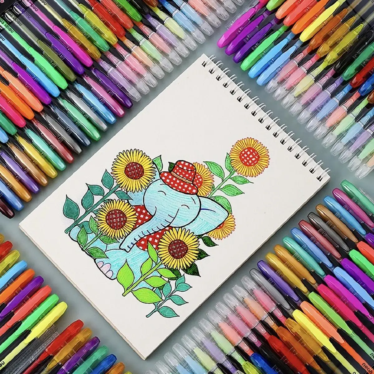 Color Gel Pen Set, 60pcs/box Colored Refill Glitter Gel Pen, Writing Stationery Set, Colouring Pen Set for School Home Office Student, Gifts for Boys