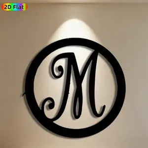 1pc Monogram M Metal Wall Art, Elegant Monogram M Statue Mural, Ideal Gift for Valentine's Day, Wedding, Monogram Decor Enthusiasts, Rust-Resistant Metal Wall Decor Wall Sculptures, Perfect for Bedroom Wall & Garden Fence, Stylish Personalized Home Decor