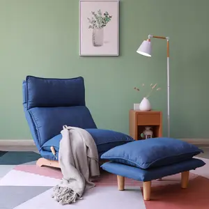 Modern Floor Lounge Chair with Ottoman, Adjustable Reclining Lazy Sofa Chair for Living Room Bedroom Balcony, Folding Reading Accent Chair with Cushion Footrest cardi chair