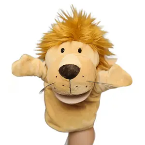 Animal figurines with multiple styles, plush toys that can open their mouths, lion, duck, monkey, kindergarten interactive dolls