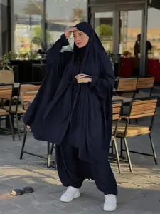 Islamic Prayer Set Hijab & Long Pants Outfits, Loose-Fitting Muslim Modesty Clothing for All Seasons, Perfect for Ramadan & Eid Celebrations