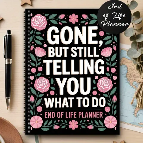 1 Lifetime Memory Book, Spiral Bound Planner, End of Life Planner, Planner Notebook - Last Wish Message Book and Testament Plan - Black Cover - Durable Paper Material, Suitable for Elderly and Lawyers - Last Wish Guide, Funeral Arrangements, Elderly Plan
