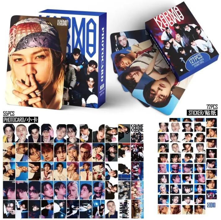 127pcs New Album KARMA HOP Photo Card Stickers Kpop Merch Lomo Cards Set Fans Collection Cards Gift