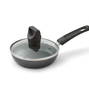 Black Easy Care Nonstick Cookware Covered One Egg Wonder Fry Pan, 4.5 inch, Compact Size Frying