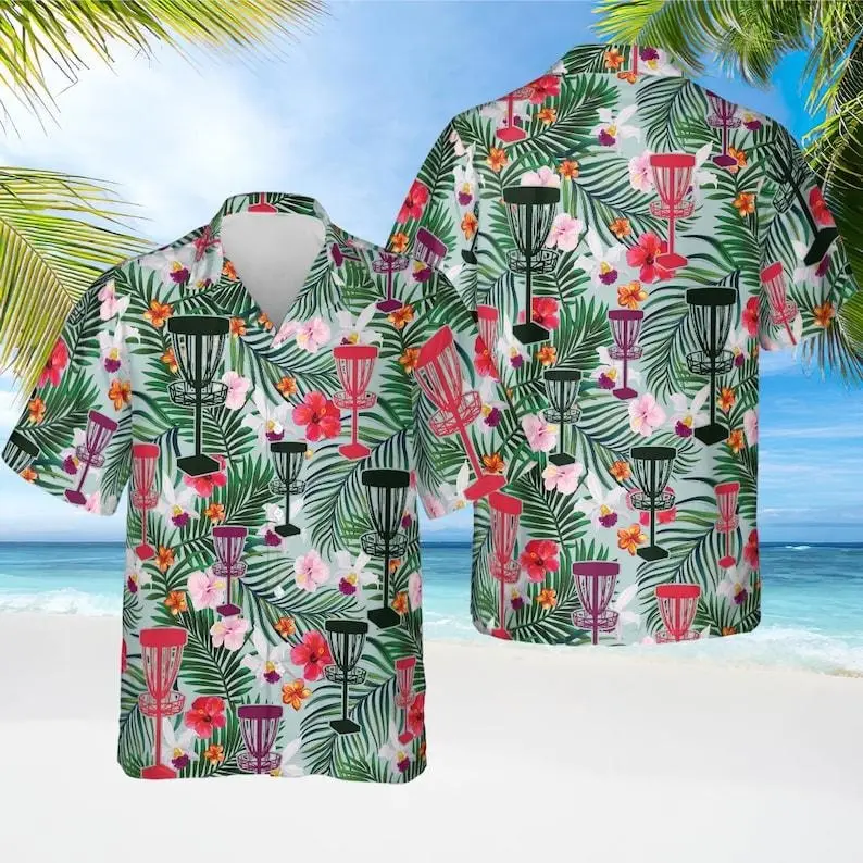 Disc Golf Button Down Shirt, Disc Golf Shirt, Hawaiian Shirt Personalized, Disc Golf Lover Gift, Gift For Disc Golfer, Button Down Shirt