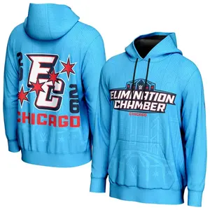 Elimination Chamber 2026 Hoodie, Wrestling Event Inspired Blue Graphic Pullover, Casual Fan Streetwear, Trendy Comfortable Apparel for Wrestling Collectors